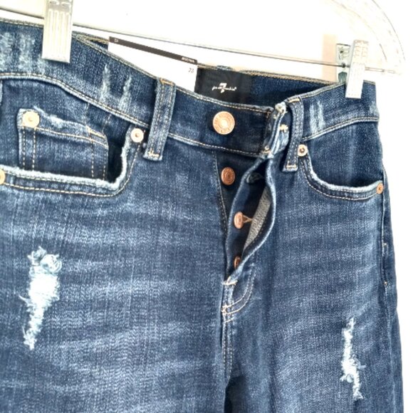 7 For All Mankind Josefina Skinny Jeans Sz 23 (24x27) NWT Button Fly Blue Denim - Picture 11 of 13